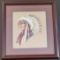 Framed Counted Cross-Stitch Indian w/Head-dress (LPO)