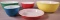 Set of (4) Colored Pyrex Bowls & (1) Colored Pyrex Pie Plate (LPO)