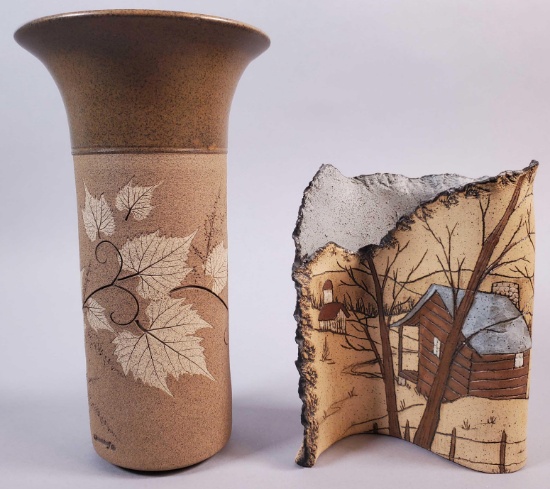 (2) Clay Pottery Vases (LPO)