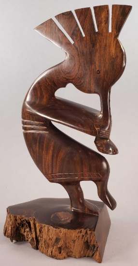Carved Wood Kokopelli Figurine