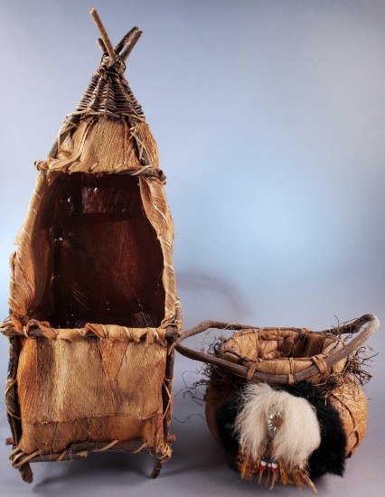 Decorative Native American Baskets: Tee Pee and Handled (LPO)