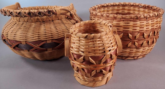 (3) Cherokee Art Baskets (LPO)