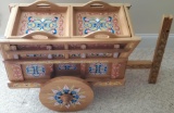 Hand Painted Wood Serving Cart (LPO)