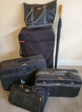 4-Piece Black Jaguar Luggage Set, Large Rolling Bag & Umbrella (LPO)