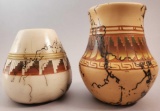 (2) Horsehair Pottery Vases