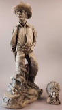 Cowboy Figurine and Mt. St. Helen's Ash Indian Figurine (LPO)