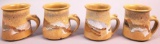 (4) Pottery Mugs