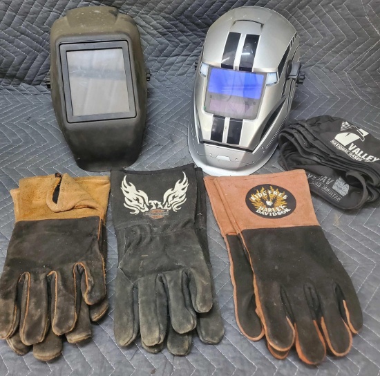 (3) Pair Welding Gloves (2) Welding Helmets & More