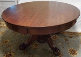 Wood Pedestal Dining Table w/(2) Leaves & (2) Chairs (LPO)