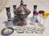 Candle Sticks, Candy Dish w/Marbles & More (LPO)
