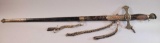 Antique Bent & Bush Masonic/Templar Ceremonial Sword w/Scabbard (LPO)