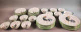 Set of Rooster Motif Plates, Cups & Saucers (LPO)