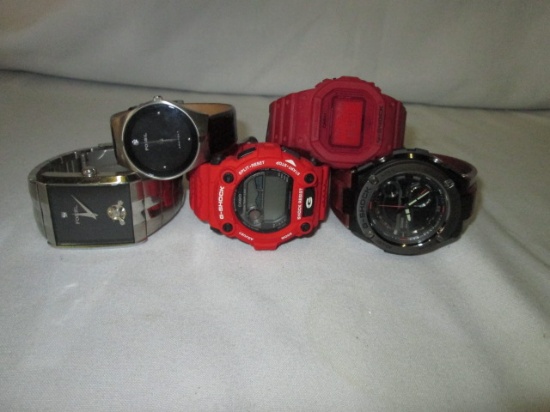 Lot 5 Casio G-Shock & Fossil Watches