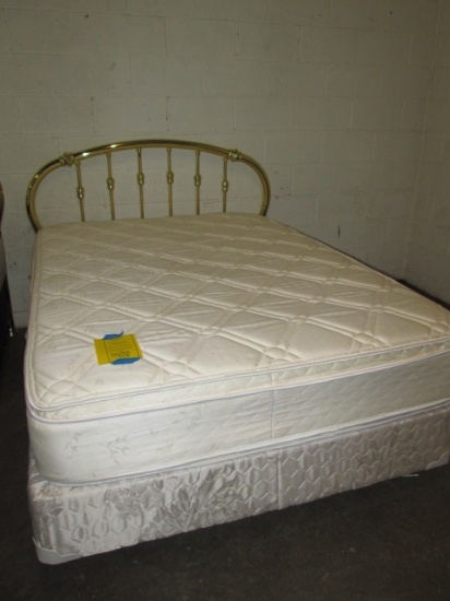 Full Size Brass Headboard Mattress & Box Springs