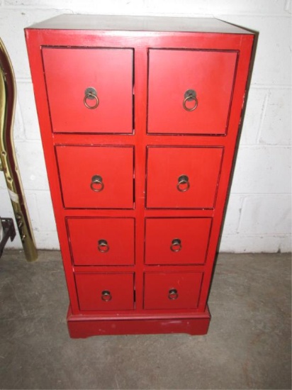 Red 8 Drawer Chest/Cabinet