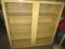 Glass Front Blond Wood Cabinet