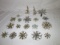 19 Vintage Tin Can Twist Snowflake Christmas Tree Folk Art Ornaments
