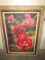 Large Original Oil on Canvas Painting Red Flowers Signed Penny