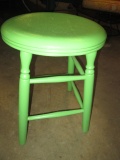 Green Painted Wood Stool