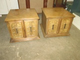 Pair Vintage Wood End Stands/Cabinets/Tables