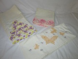 3 Pairs Hand Embroidered Pillow Cases