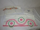 3 Pairs Hand Embroidered Pillow Cases