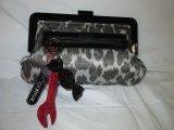 Gray & Black LeSportsac Clutch Purse Handbag Bag