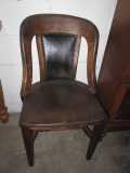 Vintage The B.L. Marble Chair Co. Walnut & Leather Office Chair Bedford Ohio