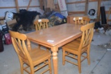 Wood Table & 4 Chairs