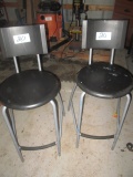 2 Plastic & Metal Stools