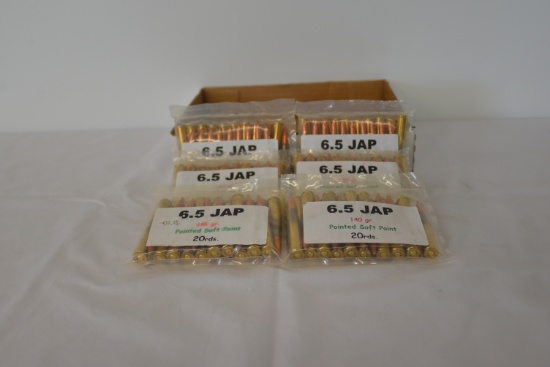120rds JAP 6.5 140gr Pointed Soft Point Ammo