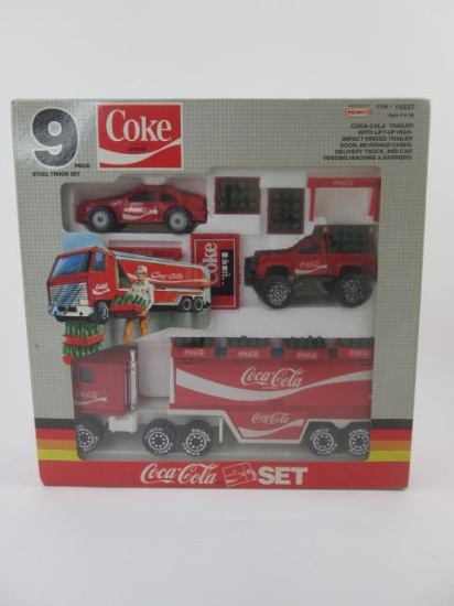 Remco 9 Piece Steel Coca Cola Truck Playset