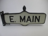 Vintage Porcelain E. Main Street Sign with Frame