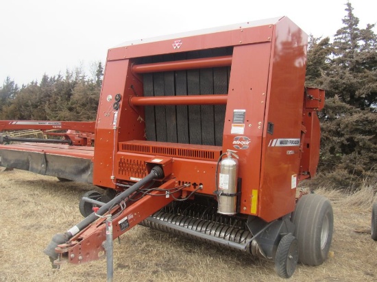 2009 Massey Ferguson Hesston Model 2756A Round Baler, Twine Tie, Mega Wrap