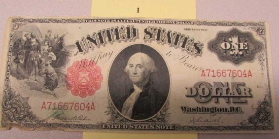 1917 United States Note Sawhorse Lg Tender