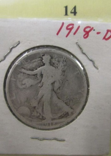 1918 D Walking Liberty Half Dollar