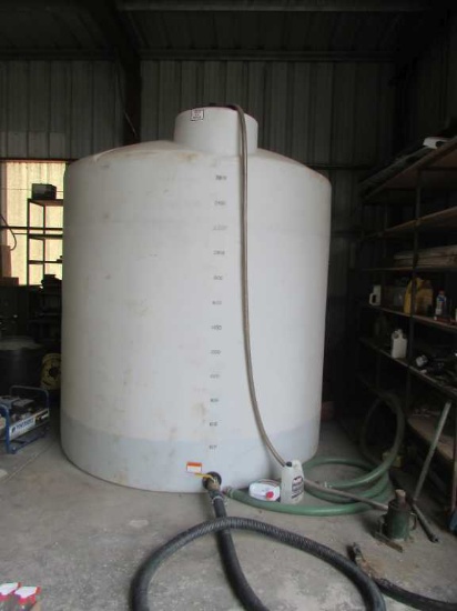 3,000 Gal. Stationary Water Tank W/Shut-Off Valve