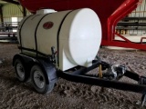 1,000 Gal. Tandem Water Trailer W/Pump & Hose