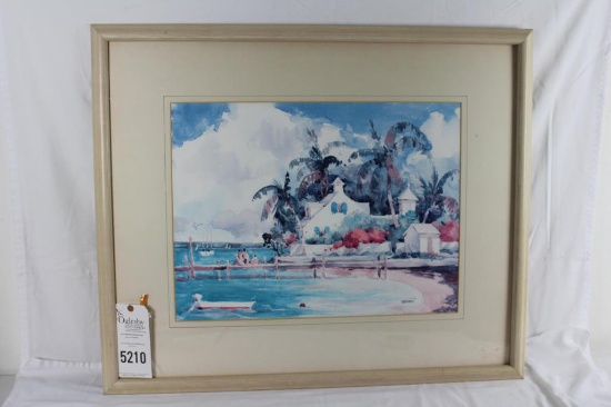 Caribbean Waterfront, Giclee' Wiliam Ternes