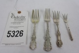 Four (4) individual forks, Sterling