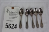 (5) pieces Silver Plate Custard Spoons