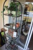 Outdoor shelf with knick knacks