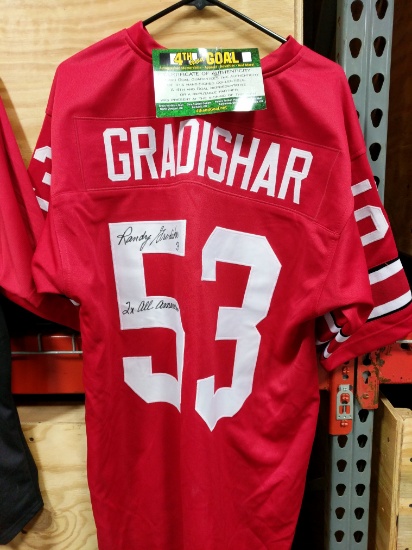 Randy Gradishar Ohio State jersey with inscription signed 4th and Goal cert