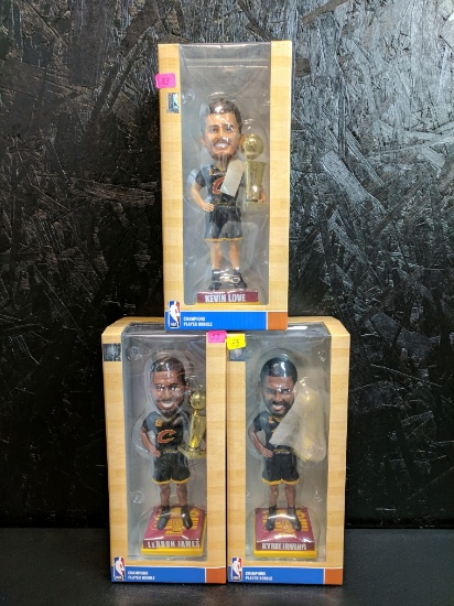 Cavs big 3 Bobbleheads Lebron, Love, Irving special chamionship edition 2016 "not Giant Eagle ones"