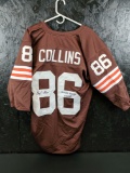 Gary Collins signed Cleveland Browns dark brown full size jersey with inscription JSA cert