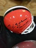 Brian Sipe full size Cleveland Browns helmet black sharpie with inscription 4th and Goal cert