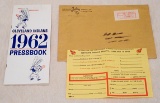 1962 Cleveland Indians Media Guide w/Envelope