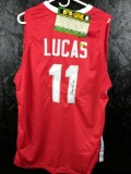 Jerry Lucas signed basketball jersey Ohio State 4th and Goal cert