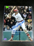 Carlton Fisk signed color 8x10, with 4 stats, SGC cert