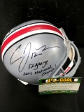 Cardale Jones sign Ohio State full size helmet black sharpie with stats 4th and Goal cert